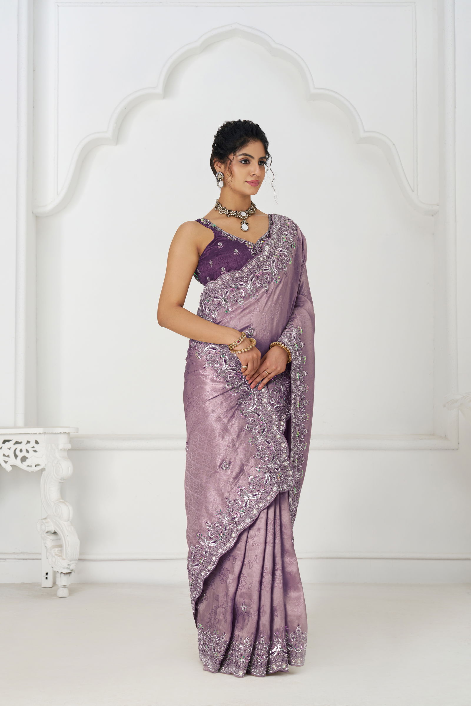 Kf 101 Mauve Latest Blue Pure Dola Viscouse Silk Saree Wholesale Market In Surat With Price
